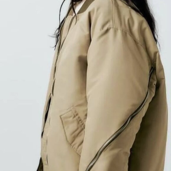Zara OVERSIZED NYLON BOMBER - Picture 2 of 4